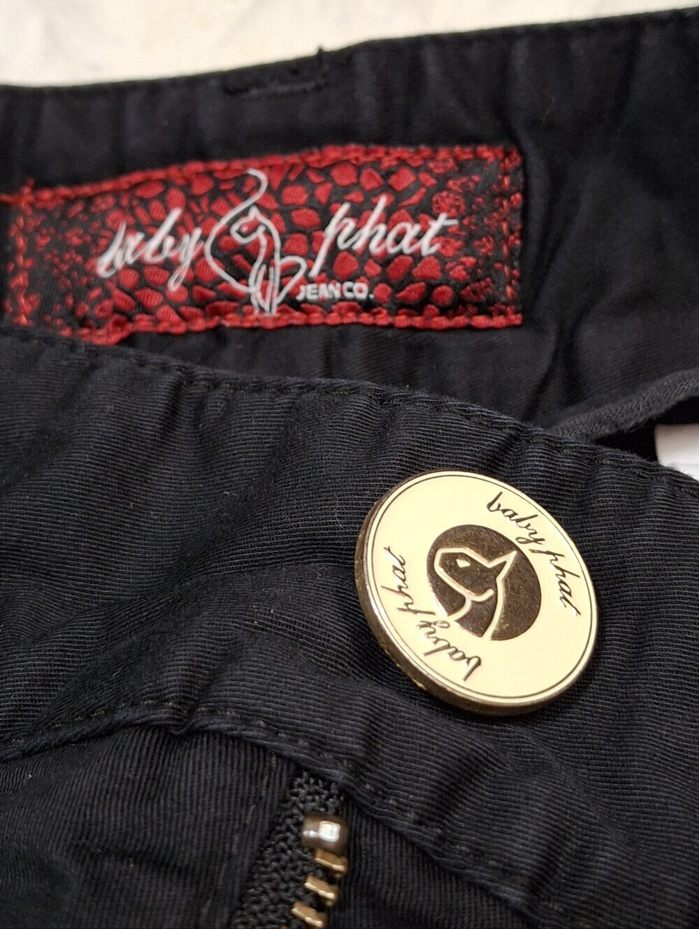Baby Phat Ankle Drawstring Black Cotton Stretch Pants Women Size 5 / Waist 30 - Picture 3 of 16